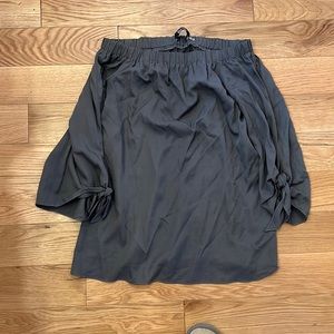 Dark gray off shoulder blouse